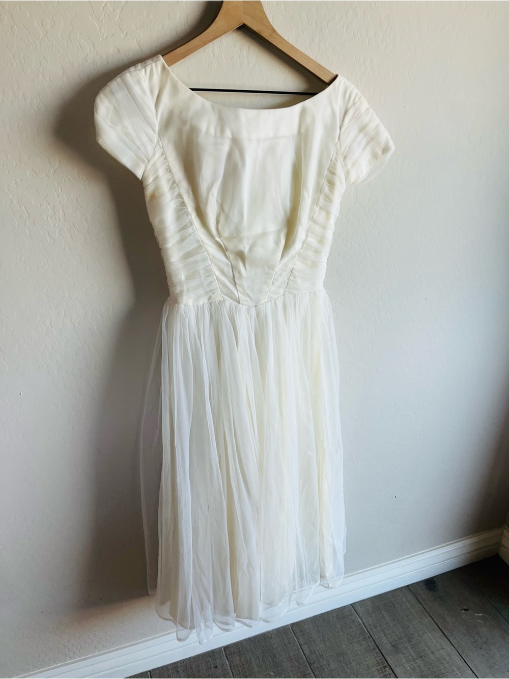 VTG 50s Emma Domb Ivory Tulle Bridal Whimsy Fairy Wedding Coquette Garden - Picture 3 of 8